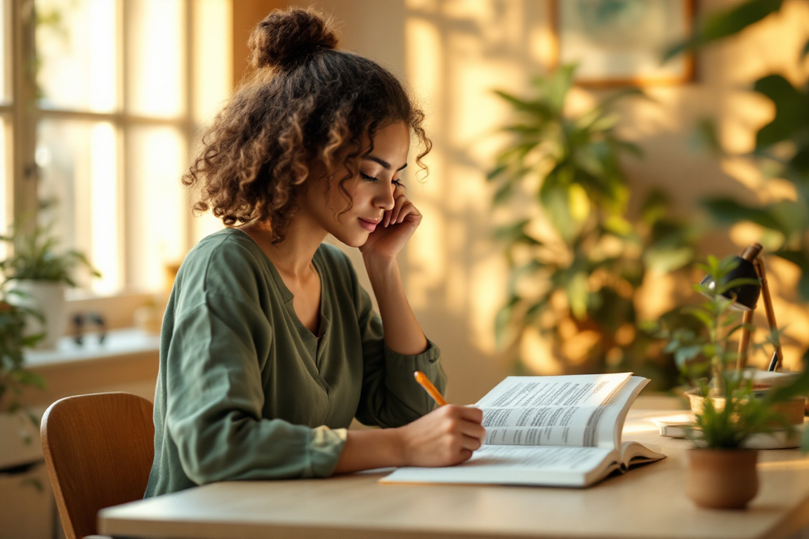 Person reading an educational guide
