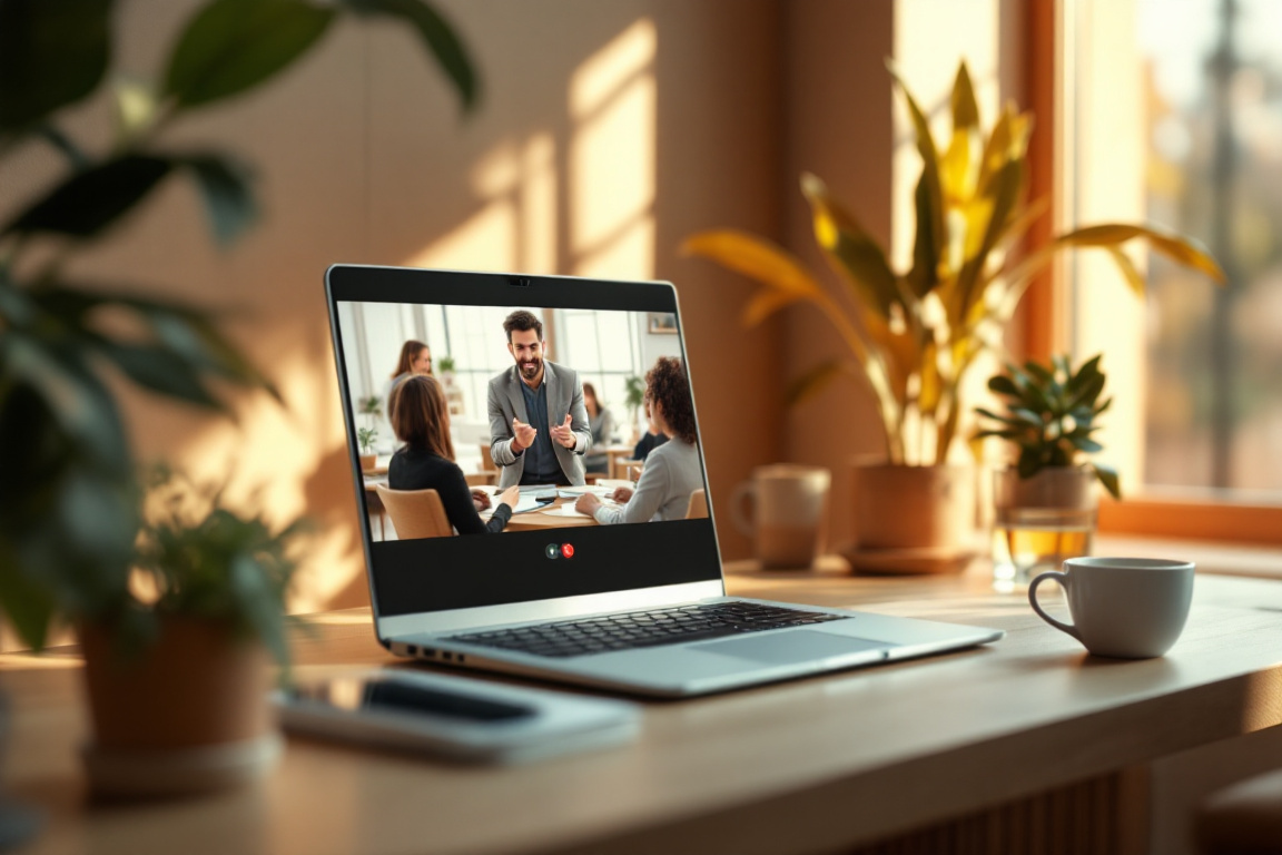 A laptop showing an online workshop